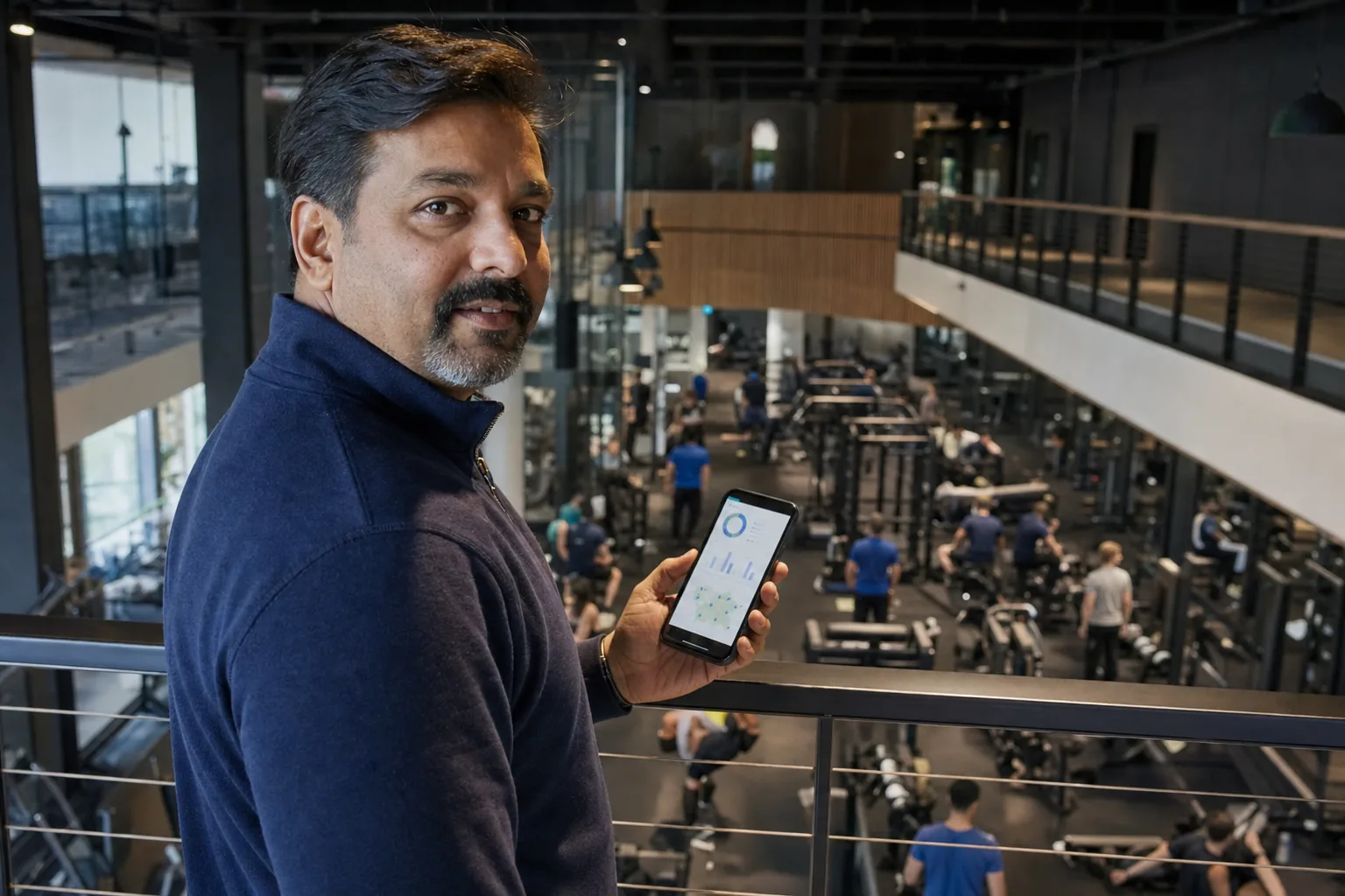Multi-club manager comparing performance across several gym locations on one screen.